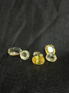 Lot 28.10ct 6Pic Simulated Yellow Sapphire Topaz loose Gem Stone For Jewelry - Picture 1 of 21