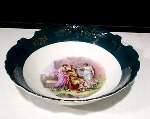 Antique Cabinet Bowl 10.5" Victoria Carlsbad Austria Signed Kaufmann 4 Muses - Picture 1 of 10