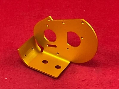 Team Associated RC10 ALUMINUM GOLD MOTOR MOUNT  PLATE RC10CC Jay Halsey 40th - Image 1 of 3