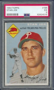 1954 Topps Stan Jok # 196 PSA 5 EX Philadelphia Phillies Centered - Bild 1 von 2