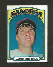 1972 TOPPS BASEBALL CARD # 122 LARRY BIITTNER Texas Rangers  ex
