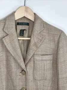 Chaqueta Blazer Lauren Ralph Lauren Mujer 100% Seda Tweed Western Equestrian 2P - Imagen 1 de 12