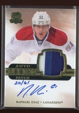 2011-12 The Cup Rookie Gold Rainbow #156 Raphael Diaz Patch Autograph 20/61