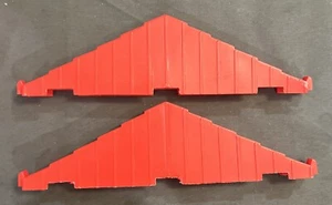 2 Vintage Lincoln Logs 3 Notch Red Roof Trusses Original Replacement Part Pieces - Picture 1 of 5