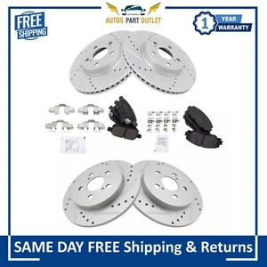 Kit de rotor de freno y pastillas de cerámica de rendimiento delantero y trasero para Toyota 2009-2018 - Imagen 1 de 6