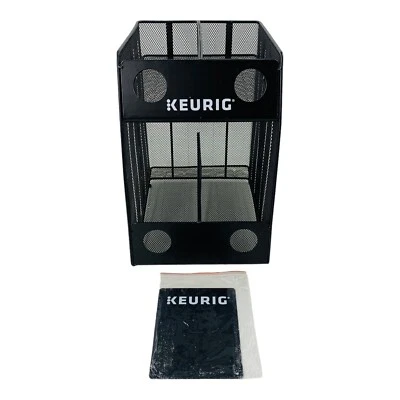 Keurig K Cup Rack 4 Sleeve Metal Mesh Organizer K Cup Holder Black - Image 1 of 4