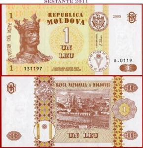 MOLDAU 1 LEU 2005 P 8f UNC kostenloser Versand ab 100 $ - Bild 1 von 3