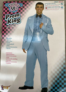 Prom King Adult Tuxedo Costume Sz XL Blue Worn Once