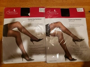 Pantimedias Beaute Classique Control Top Con Lycra Negras Talla Alta Nuevas 2 pares - Imagen 1 de 3
