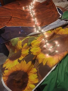 5x7 Fuß Hintergrund Menge 4 Hintergründe Greenscreen Holz Sonnenblumen Lichter Studio - Bild 1 von 10