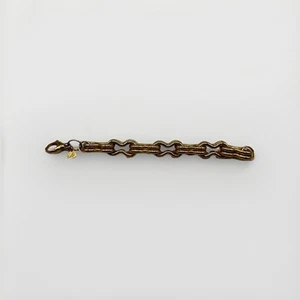 Vintage Bronze Signed Milor Italy Polished Rolo Chain Link Bracelet 7” - Picture 1 of 4