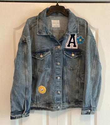 Celebrity Pink Distressed Denim Jean Patch Jacket Women's Size L - Image 1 of 4