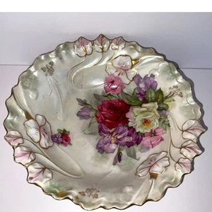 Absolut atemberaubende Shabby Chic Rose Servierschale; Rüschenrand Germany? - Bild 1 von 5