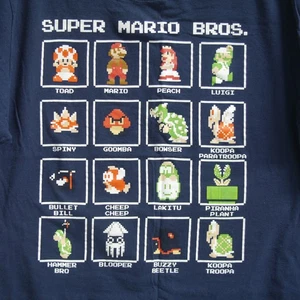 Nintendo Super Mario Bros. Character T-shirt Blue Size L 42/44 Mad Engine - Picture 1 of 4