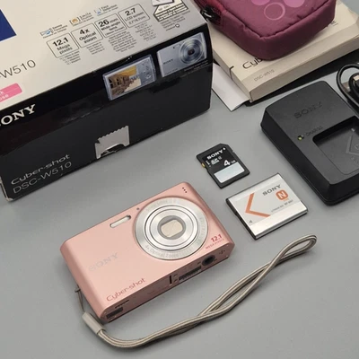 [Near Mint] Sony Cybershot DSC-W510 12.1MP Digital Camera 4x Pink, Charger, SD - Bild 1 von 4