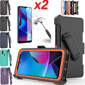 For Moto G Pure/G Power Case Cover+ 2x Tempered Glass+Belt Clip Fits Otterbox US - Foto 1 di 19
