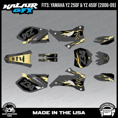Kit Gráficos para Yamaha YZ250F YZ450F (2006-2009) De Colección - DORADO Foto 1 de 4