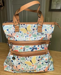Lily Bloom Purse Shoulder Bag Top Handle Satchel, Floral/Butterfly Print ๐ฆ๐ฑ๐ธ - Picture 1 of 19