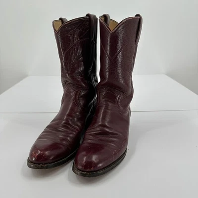 Женские винтажные сапоги вестерн Justin размер 7B кожа ковбойские Heritage бордовые - Изображение 1 из 4