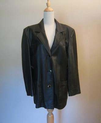 Vintage Michael Hoban North Beach Women's Black Leather Jacket sz 12 - Image 1 of 4
