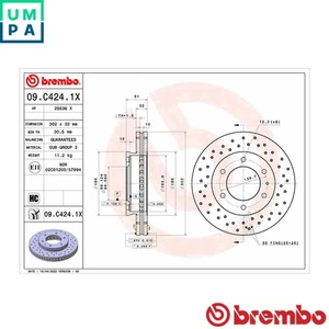 2x BRAKE DISC 09.C424.1X FOR FORD RANGER T20DD0J/BC2X/YN2X 2.0L T22DD0P 2.2L - Picture 1 of 9