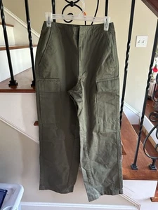 Calvin Klein Womens Olive Green Cargo Pants Size 25 100% Cotton - Picture 1 of 12