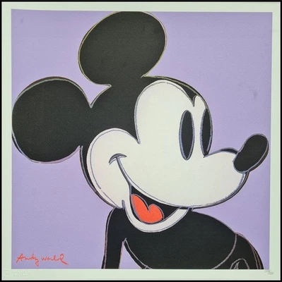 ANDY WARHOL * Mickey Mouse * lithograph * 50x50 cm*limited # 224/500 CMOA signed - Bild 1 von 4