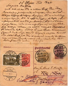 Austria 1921 doppia cancelleria postale da Lermoos e ritorno da Zurigo (1925) - Foto 1 di 2