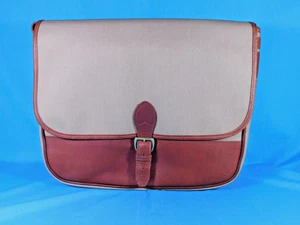 ORVIS ZWEIFARBIGE MESSENGER-TASCHE AUS LEDER UND SCHWEREM CANVAS ZWEIFARBIG NEU OHNE ETIKETT - Bild 1 von 7