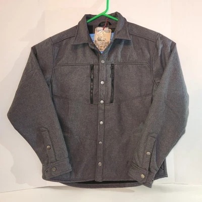 Chaqueta Sts Nueva XL Extra Grande Gris Jaspeado Western Botón a Presión Forrada de Vellón Foto 1 de 4