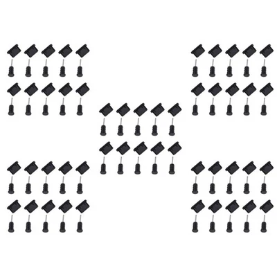 50 Pairs  USB Type C Anti Dust Protective Cover Silicon Port Plug Cover(Black) - Bild 1 von 4