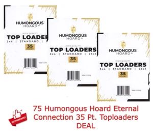 75 Premium Top Loaders 3x4 35 Pt. Humongous Hoard Standard Trading Card Holders - Picture 1 of 3