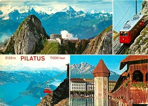 Pilatus Kulm mit Berner Alpen Switzerland pm Postcard - Picture 1 of 2