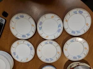 6 Dansk TIVOLI BELLES FLEURS GRAY Salad Plates Made in Japan ~ excellent (Bin 6) - Picture 1 of 8