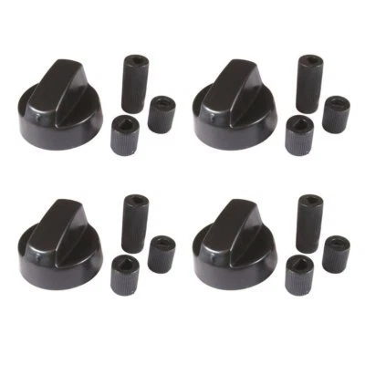 4YOURHOME Universal Oven Range Knob For GE Maytag Whirlpool x 4 Pack & Adapters