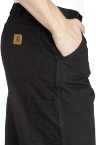 Carhartt Men's Washed Duck Work Dungaree Pants Black NEW NWT Logo Jeans Heavy 36 - Picture 1 of 7