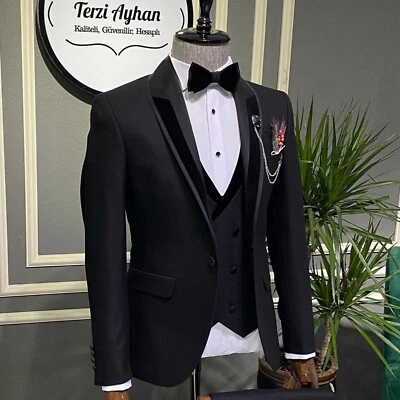 Regalo especial para él trajes trajes de cena de boda de diseñador (chaqueta + chaleco + pantalones) Foto 1 de 3