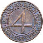 Deutsches Reich - J. 315 - Münze - 4 Reichspfennig 1932 F - Brüning-Taler