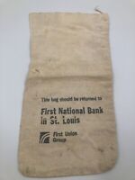 Federal Reserve Bank ~ ST. LOUIS ~ MO Canvas Cloth VTG Money Bag 