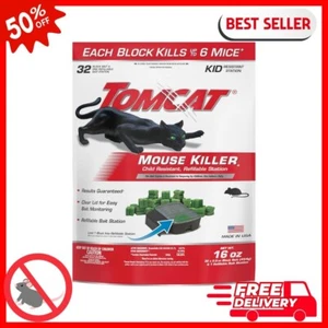 Mouse Mice Rat Killer 32 Blocks Bait Poison Rodent 1 Station Trap Control New - Picture 1 of 24