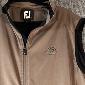 FootJoy Men’s Softshell Golf Vest Size L Brown Windproof Sleeveless FJ Logo - Picture 1 of 14