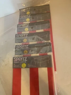 Cubierta de mesa de vinilo Spritz Pirate Cove 52"x 84" nuevos lotes de 4-6 paquetes, 24 por caja roja/bronceada Foto 1 de 4