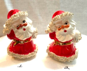 Winking Santa Planter Lefton VTG Sack Spaghetti Trim 4.5" Japan 2 Available - Picture 1 of 15