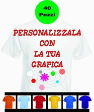 40 Magliette T-shirt Bianche Personalizzate con le vostre scritte loghi foto.
