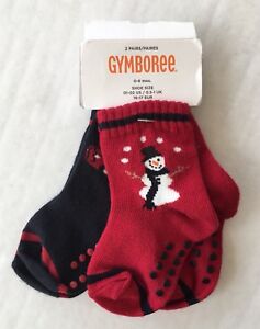 NWT Gymboree Snow Chillin' 0-6 Months Red Snowman & Navy Antique Truck Socks 2pk