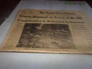 Vintage Dallas Times Hearld Frank Sinatra Jr entführte Panamerika-Abstürze 1963 - Bild 1 von 15