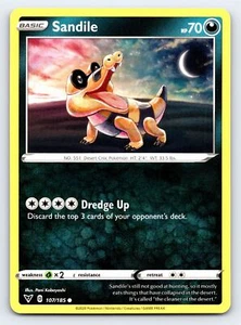 Tarjeta Pokémon Sandile 107/185 Common Vivid Voltage - Casi Nueva - Imagen 1 de 5
