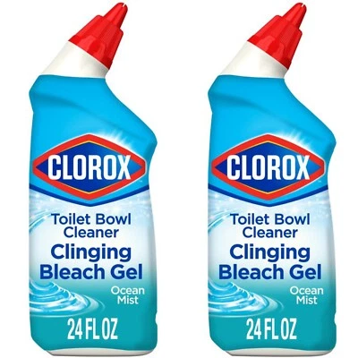 Clorox туалет чаша очиститель цепляющийся отбеливатель гель, прохладная волна, 24 жидк. унц 2 упаковки - Изображение 1 из 4