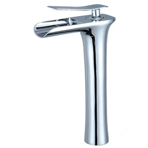 Grifo de baño cascada 11" cromo/níquel cepillado/ORB recipiente un orificio/mango - Imagen 1 de 23