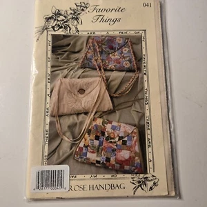 Bolso de mano vintage A Rose Favorite Things - Leslie Gladman - Patrón de edredón - SIN CORTAR - Imagen 1 de 2